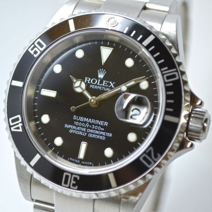 Silver Rolex Submariner Watch