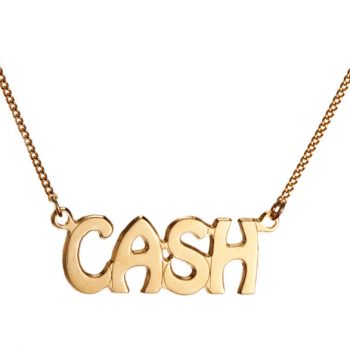 Gold chain with letter pendant
