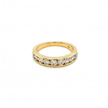 14ct Yellow Gold Diamond Half Eternity Ring 1.00ct
