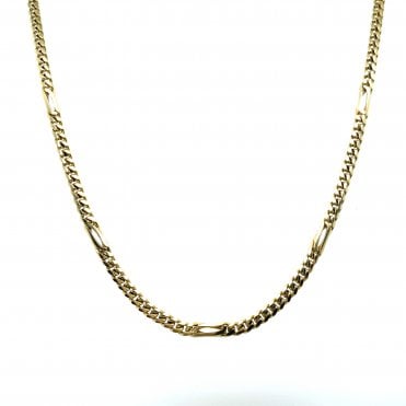 14ct Yellow Gold Fancy Figaro Style Necklace - 28"