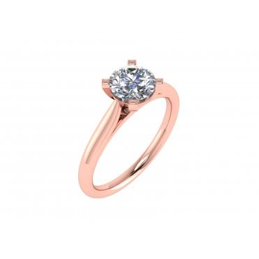 18ct Rose Gold Brilliant Cut Lab Diamond Solitaire Ring