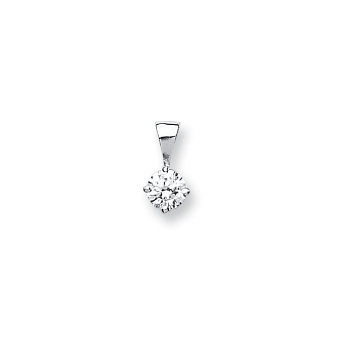 18ct White Gold 0.15ct Claw Set Diamond Solitaire Pendant