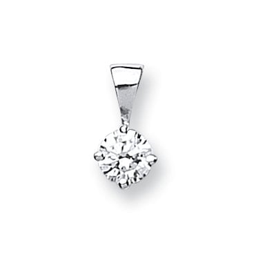 18ct White Gold 0.15ct Claw Set Diamond Solitaire Pendant