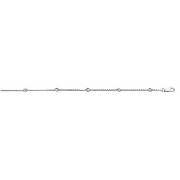 18ct White Gold 0.20ct Diamond By The Yard Rubover Bracelet