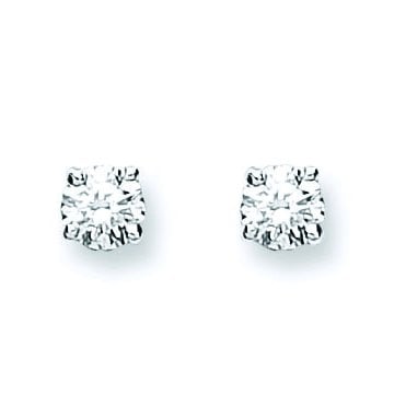 18ct White Gold 0.25ct Claw Set Diamond Stud Earrings