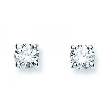 18ct White Gold 0.50ct Claw Set Diamond Stud Earrings