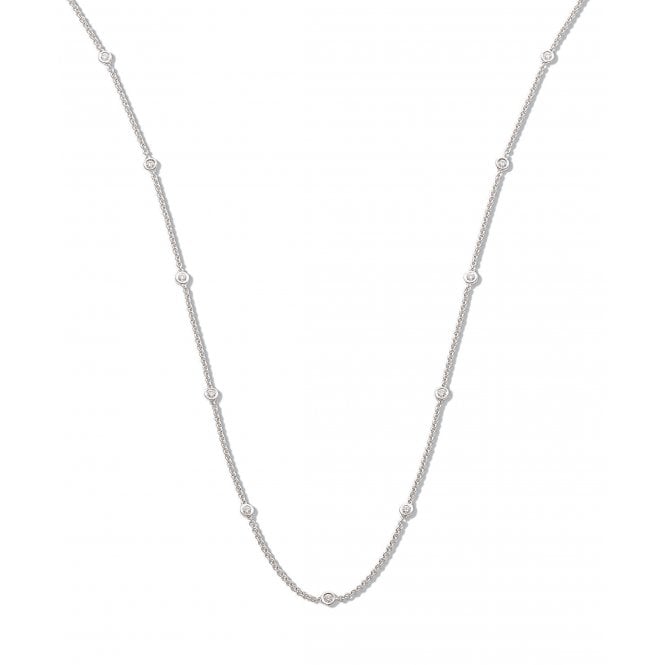18ct White Gold 0.50ct Diamond by the yard Necklace (18in/45cm)