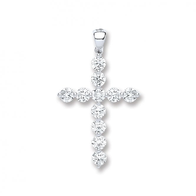 18ct White Gold 0.70ct Diamond Cross Pendant