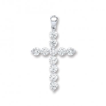 18ct White Gold 0.70ct Diamond Cross Pendant