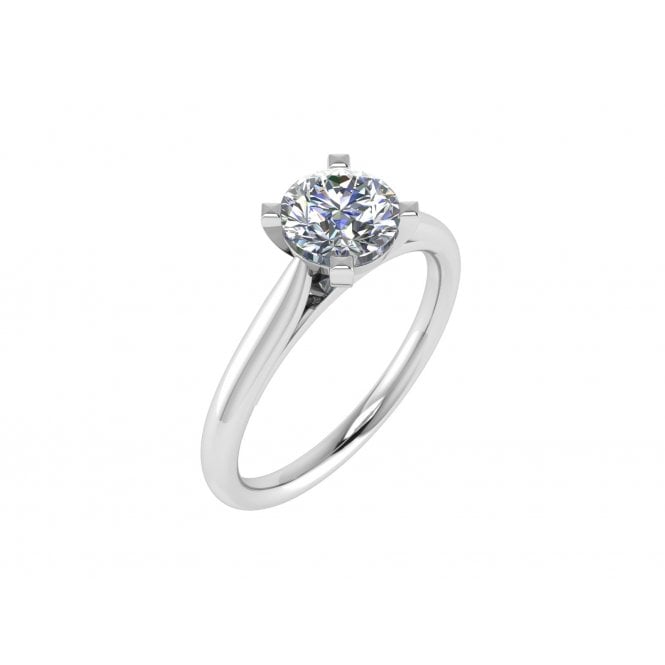 18ct White Gold Brilliant Cut Lab Diamond Solitaire Ring