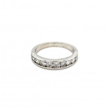 18ct White Gold Diamond Half Eternity Ring 1.00ct