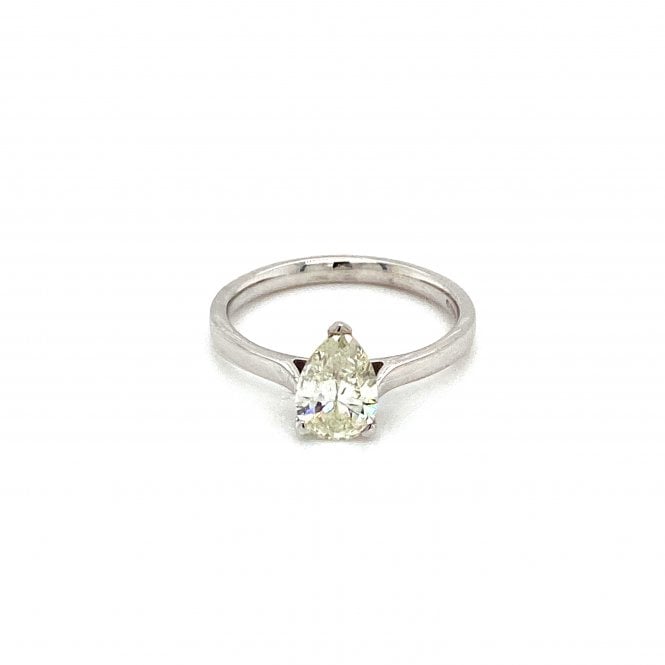 18ct White Gold Diamond Pear Cut Solitaire Ring 1.00ct