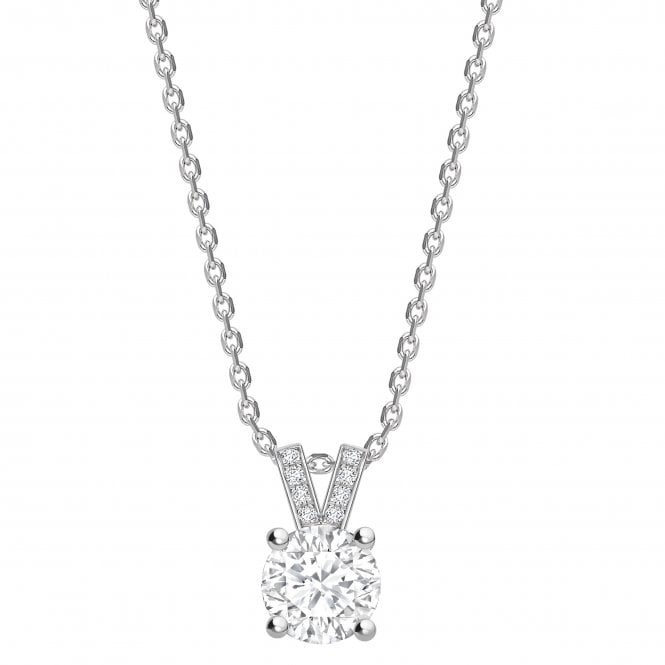 18ct White Gold Diamond Set Solitaire Pendant - 0.30ct Diamond
