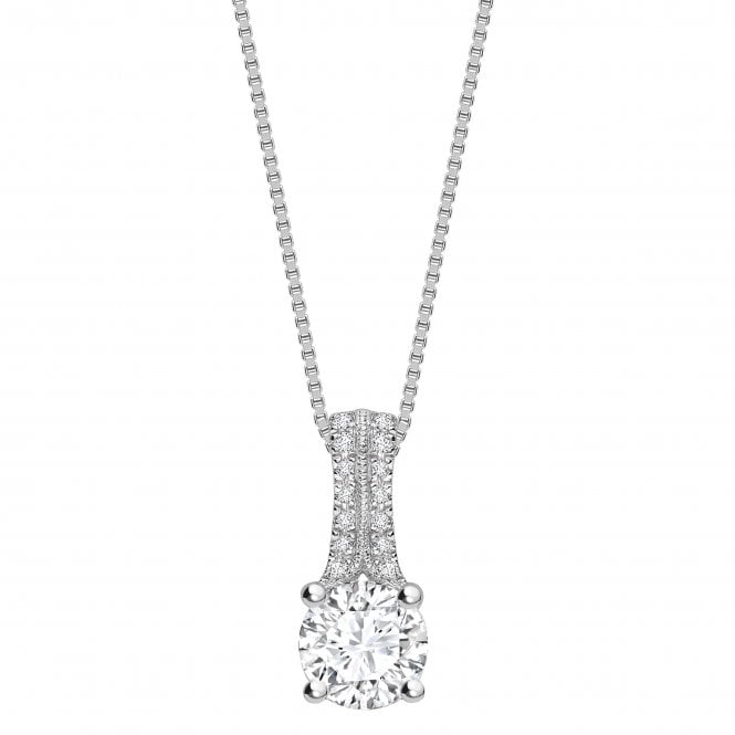 18ct White Gold Diamond Set Solitaire Pendant - 0.50ct Diamond