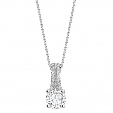 18ct White Gold Diamond Set Solitaire Pendant - 0.50ct Diamond