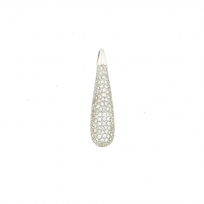 18ct White Gold Diamond Set Teardrop Pendant