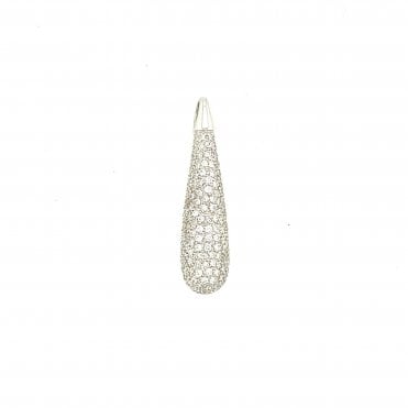 18ct White Gold Diamond Set Teardrop Pendant