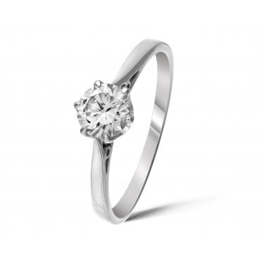 18ct White Gold Diamond Solitaire Engagement Ring