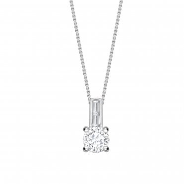 18ct White Gold Diamond Solitaire Pendant - 0.25ct Diamonds