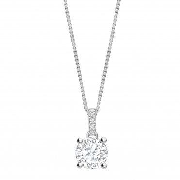 18ct White Gold Diamond Soliatire Pendant - 0.33ct Diamond