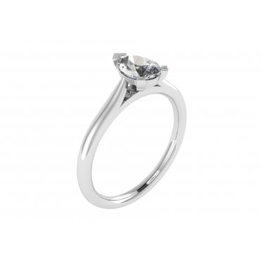 18ct White Gold Pear Cut Lab Diamond Solitaire Ring