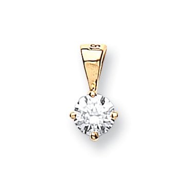18ct Yellow Gold 0.15ct Claw Set Diamond Solitaire Pendant
