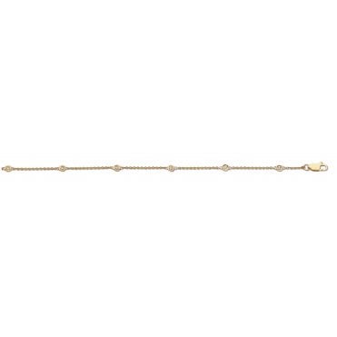 18ct Yellow Gold 0.20ct Diamond By The Yard Rubover Bracelet