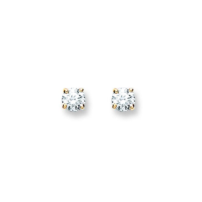 18ct Yellow Gold 0.25ct Claw Set Diamond Stud Earrings