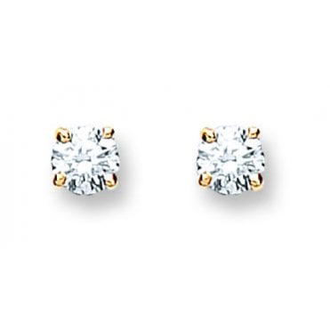 18ct Yellow Gold 0.25ct Claw Set Diamond Stud Earrings
