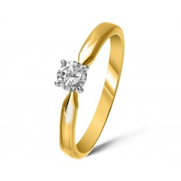 18ct Yellow Gold 0.25ct Diamond Soliatire Engagement Ring