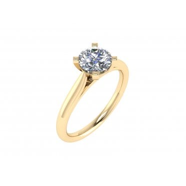 18ct Yellow Gold Brilliant Cut Lab Diamond Solitaire Ring