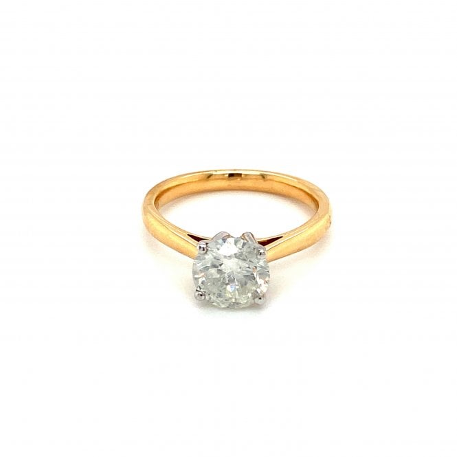 18ct Yellow Gold Diamond Solitaire Ring 1.60ct