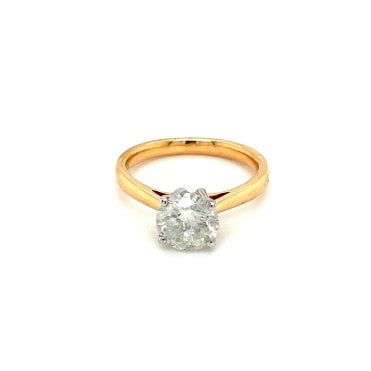 18ct Yellow Gold Diamond Solitaire Ring 1.60ct