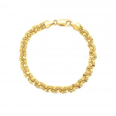 18ct Yellow Gold Sparkle Bracelet - 7.5