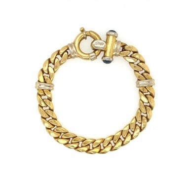 18ct Yellow Gold Unique Fancy Curb Bracelet - 8