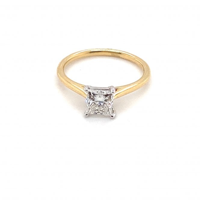 18ct YG Princess Cut Lab Grown Diamond Solitaire Ring 1.00ct