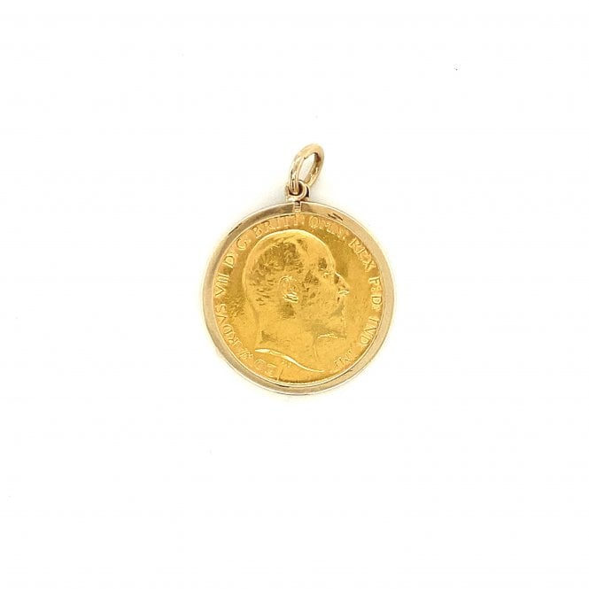 1910 EdwardVS VII Half Sovereign Coin & Pendant Mount