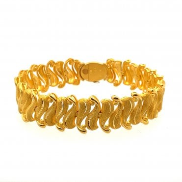 24ct Solid Yellow Prima Gold Fancy Bracelet - 7