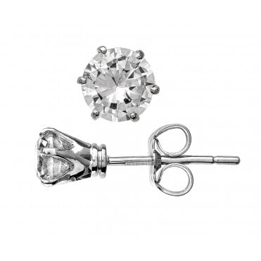 925 Silver Diamond Stud Earrings