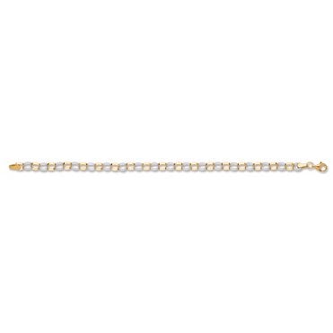 9ct Multi-tone Gold Oval Link Belcher Bracelet - 7