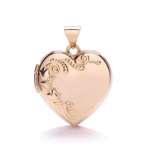 9ct Rose Gold Heart Locket Pendant