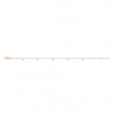9ct Rose Gold Rub-Over 0.10ctw Diamond Bracelet
