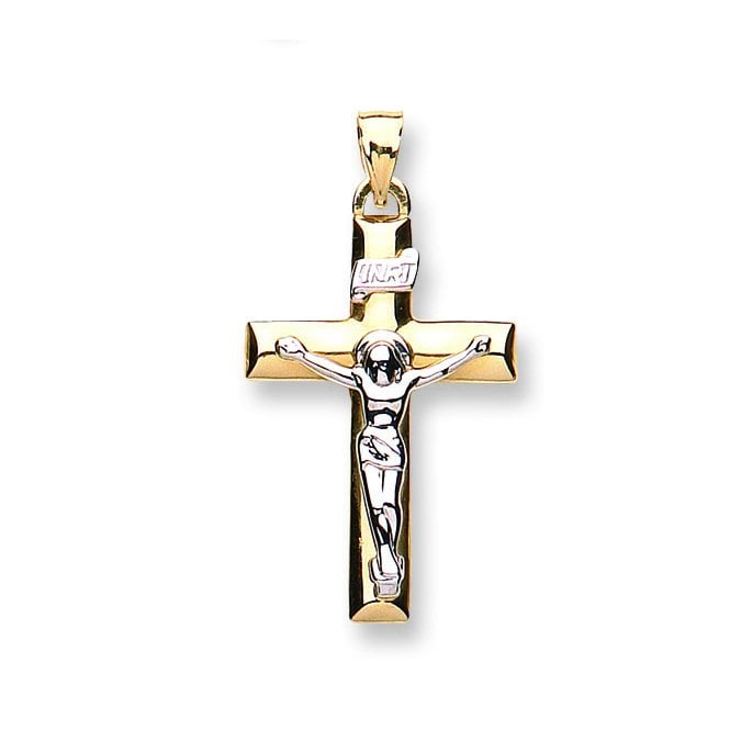 9ct Two-Tone Crucifix Pendant