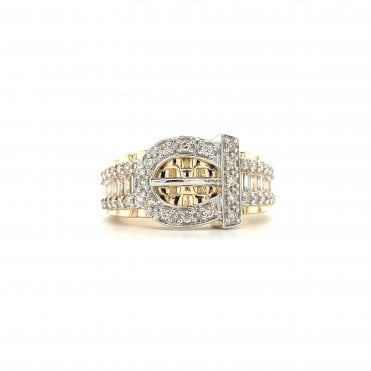 9ct Two-Tone Gold 1.25ct Diamond Buckle Ring