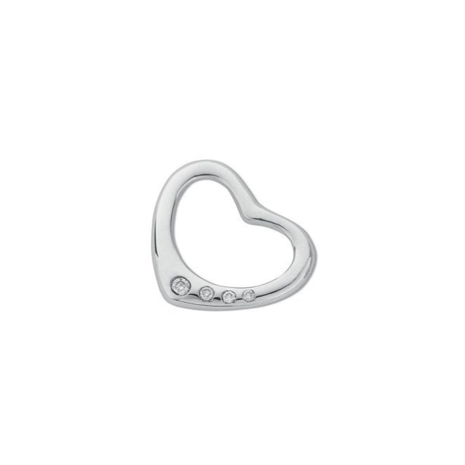 9ct White Gold 0.07ct Diamond Heart Pendant