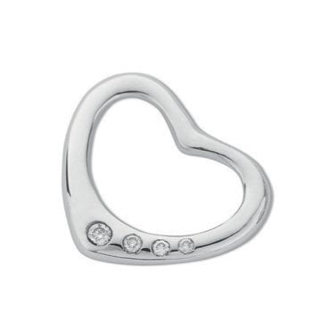 9ct White Gold 0.07ct Diamond Heart Pendant