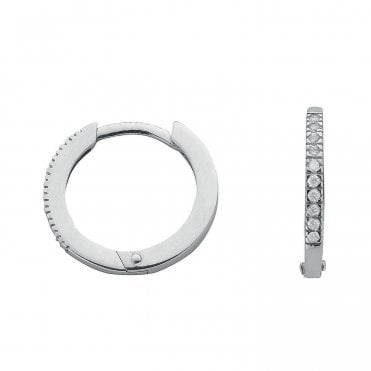 9ct White Gold 0.11ct Diamond Earrings
