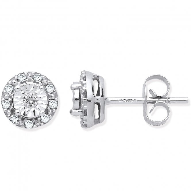 9ct White Gold 0.13ct Dia Stud Earrings