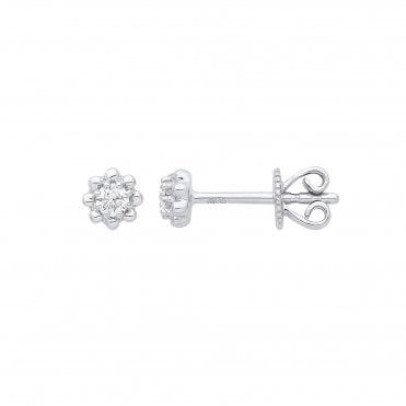 9ct White Gold 0.13ct Diamond Stud Earring