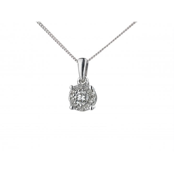 9ct White Gold 0.14ct Diamond Pendant